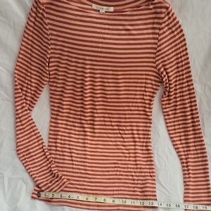 Anthropologie Striped Long Sleeve Top in Pink and Cream